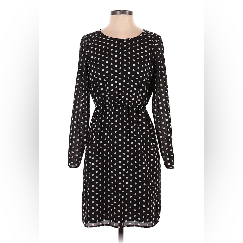 J.Crew black and white polka dot dress